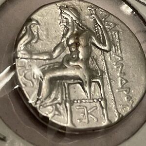 Alexander “The Great” Drachm. Ch-VF Macedonian. Early Posthumous issue.